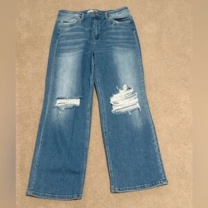 Flying Monkey Distressed Denim Boyfriend Jeans, Women’s Size 31